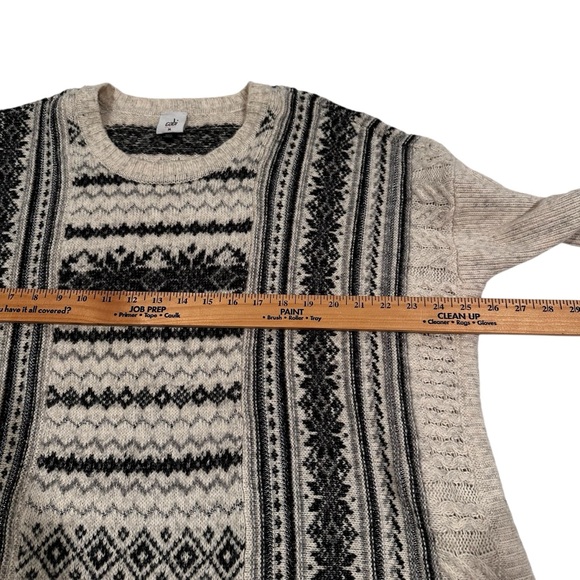 Women's Cabi Black and Cream Winter Patterned Sweater - Picture 7 of 12